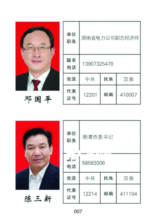 湘潭市人大常委會(huì)官網(wǎng)公開(kāi)的湖南省委書(shū)記徐守盛和湘潭市委書(shū)記陳三新的信息。兩人均為湘潭選出的湖南省人大代表，陳三新同時(shí)是湘潭市人大代表。</p><p>