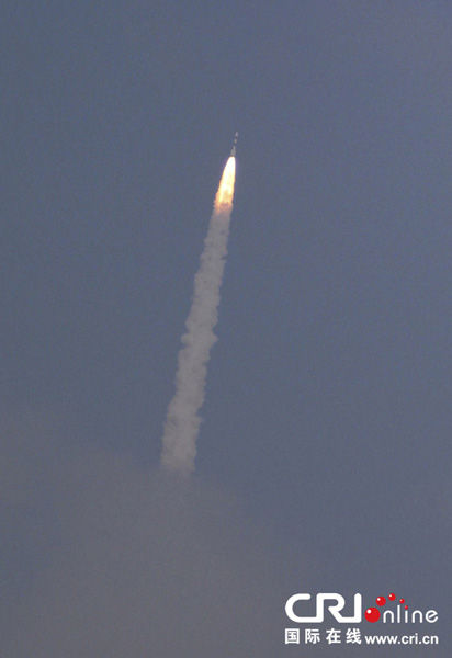 11月5日，在印度斯里赫里戈達(dá)島，極地衛(wèi)星運(yùn)載火箭（PSLV-C25）攜帶印度首枚火星探測器“曼加里