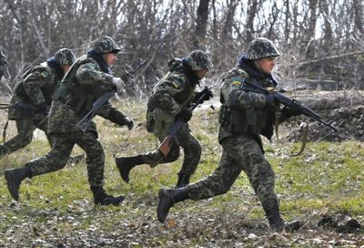 當地時間3月21日，烏克蘭邊防部隊在俄烏邊境軍演。